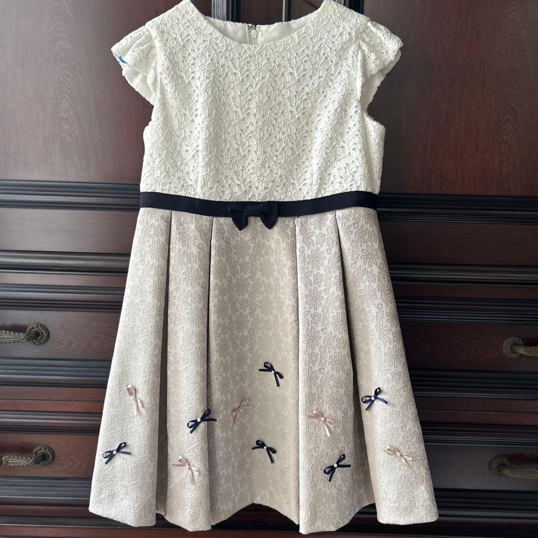 プティマイン　120 ワンピース＋ブレザーセット　コサージュ・靴下・（靴）つき