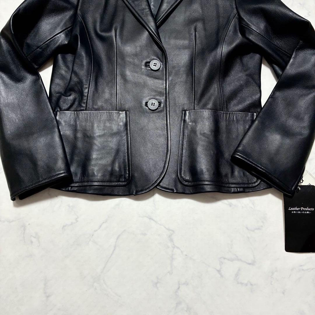 極美品 タグ付き✨BALMAIN ラムレザー テーラードジャケット ブラックL