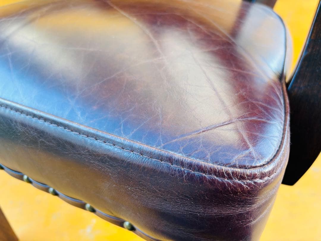 J52★HALO★ハロ ナポレオン ダイニングチェア 本革 英国アンティーク