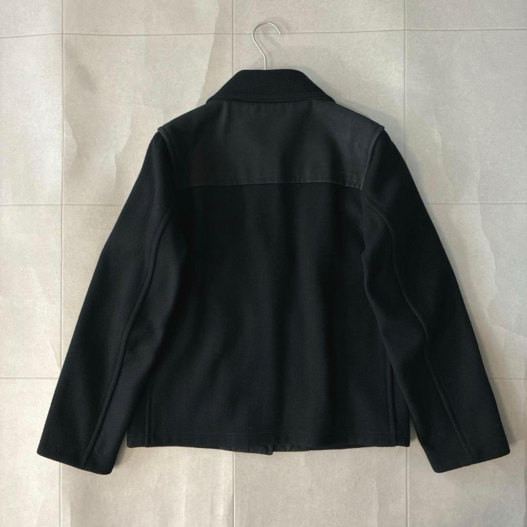 美品 MHL.♡英国製 ウール メルトン ショートコート ブラック 異素材