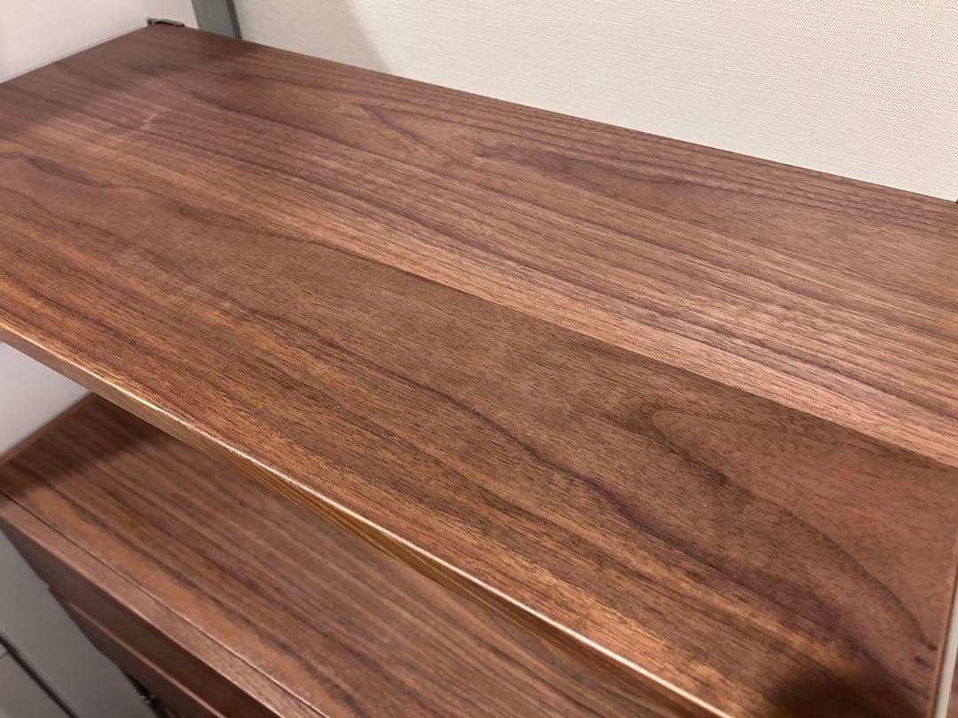 無印良品　ウォールナット スチールラック 2段引き出し付き