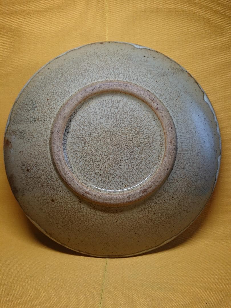 【美品】丸皿　飾り皿　竹絵　陶器　置物　インテリア　工芸品　美術品　A1617