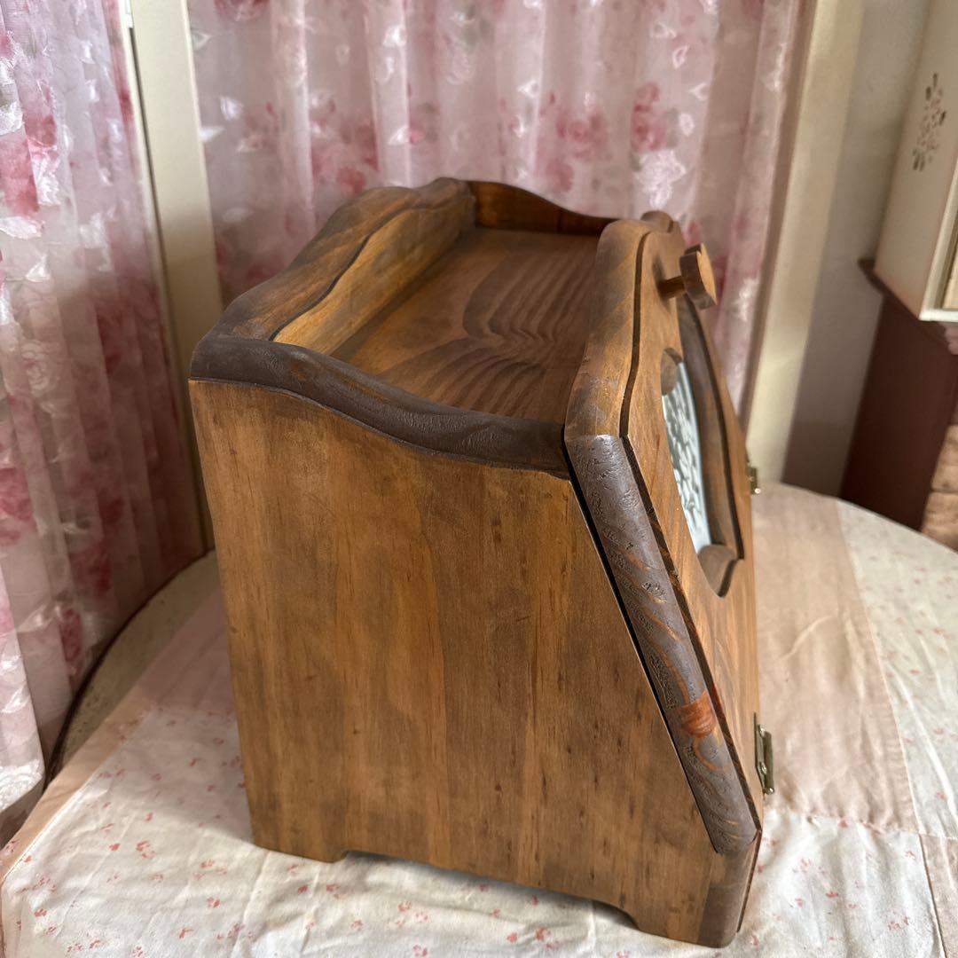 ハートローズ ブレッドボックスス ブラウン ハート型のガラスフレンチカントリー