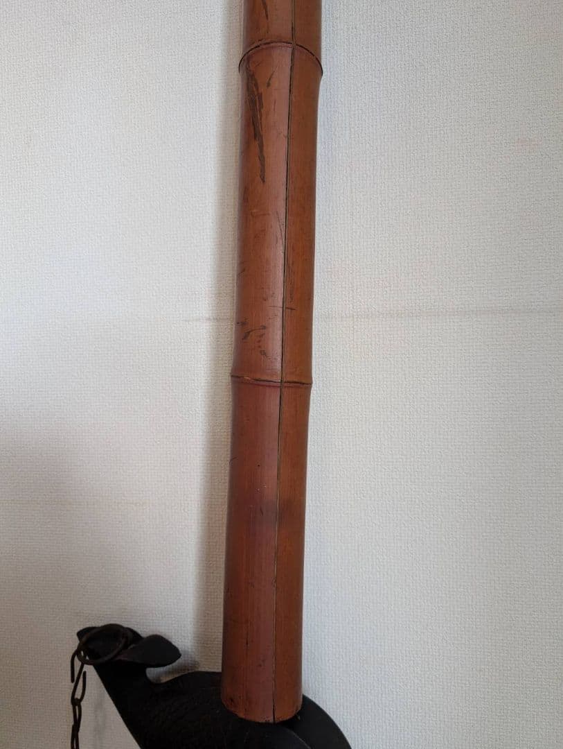 自在鉤（全長約168cm）　魚（約39cm）　木製　民芸　古民家　囲炉裏　送料込