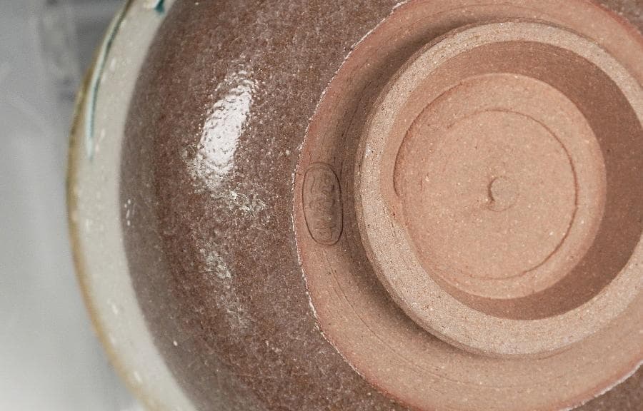 清閑寺 杉田祥平 色絵乾山雪笹画茶碗 共箱 茶道具