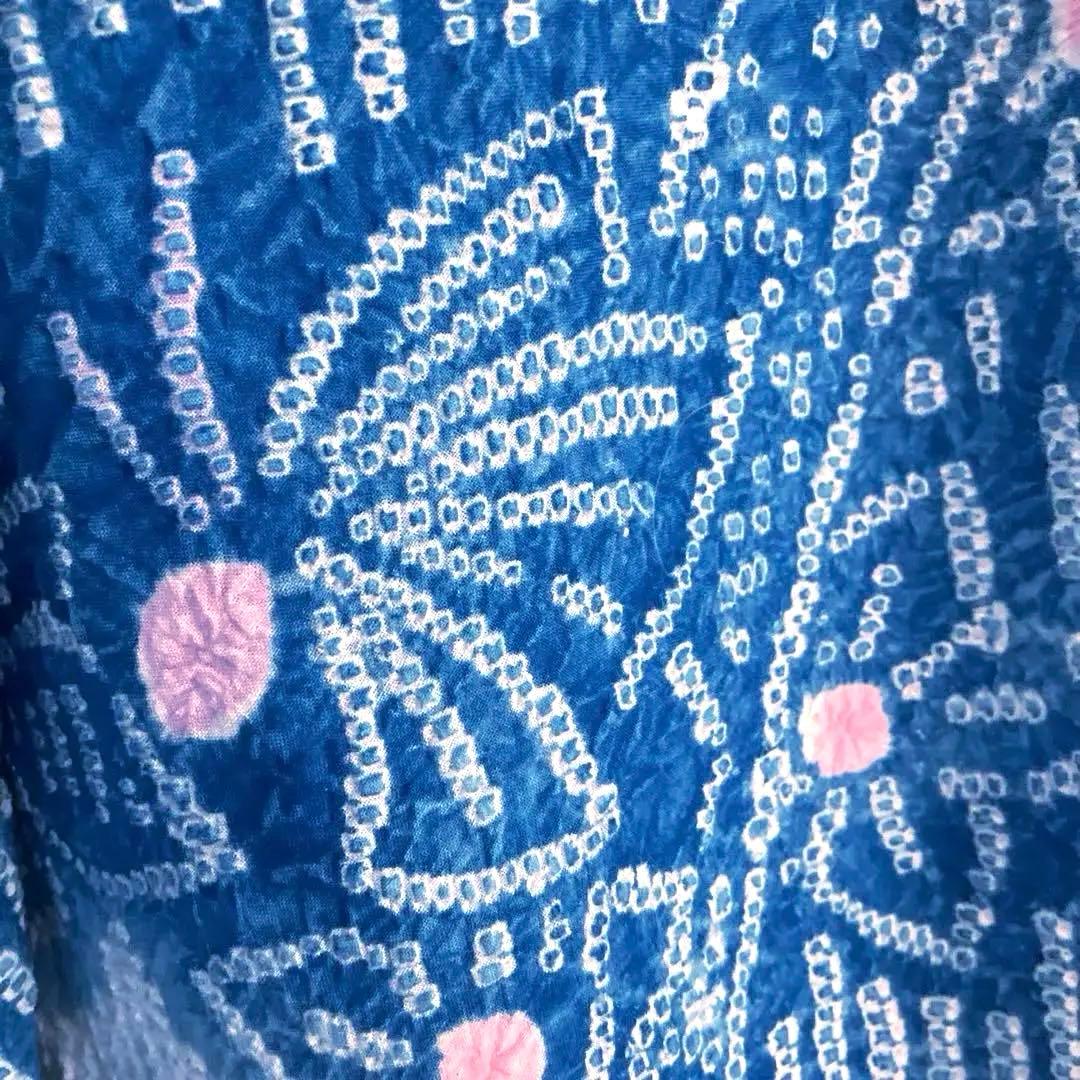 有松絞り　浴衣　鳴海絞り　未使用しつけ糸付　159cm 絞り浴衣　No.200