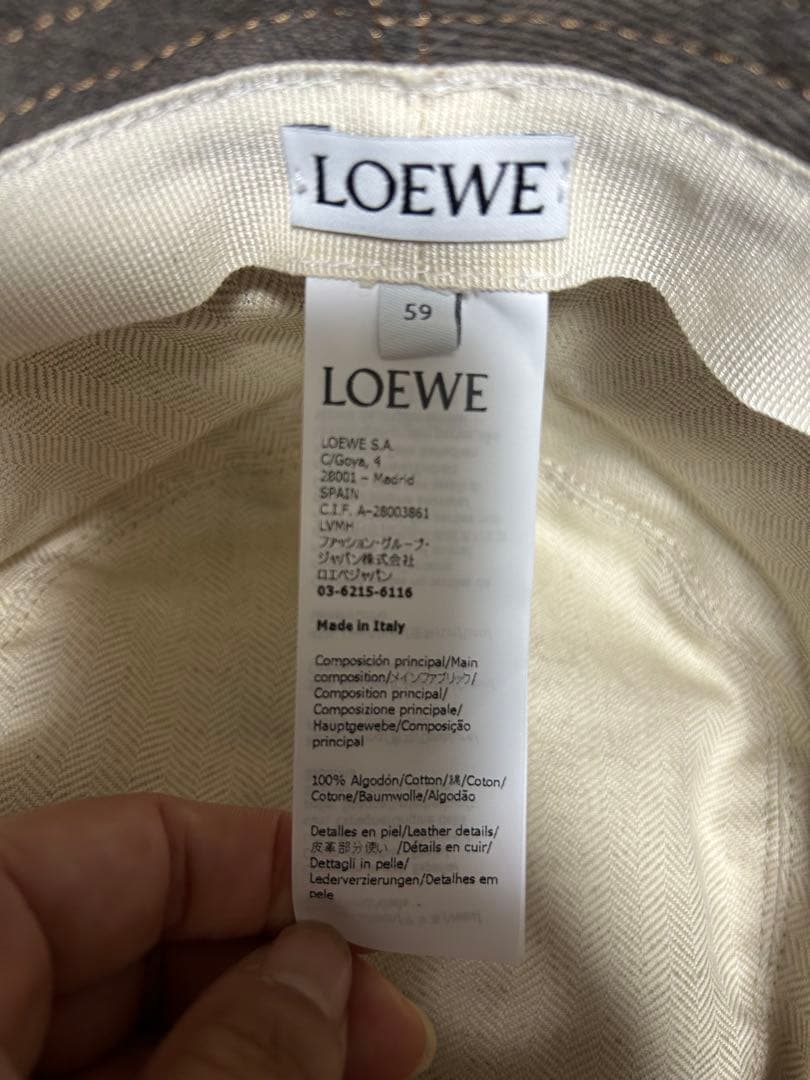 新品未使用『LOEWE』デニムハット　グレー