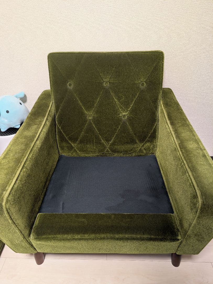 カリモク 60 ロビーチェア 1シーター モケットグリーン