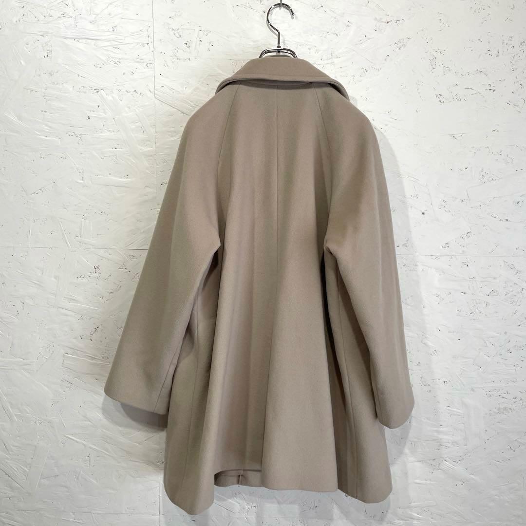 2023AW【SHIPS any】スタンドダブルカラーコート　ベージュ　36