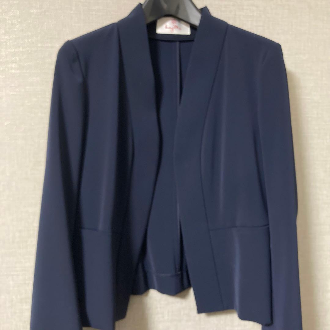 ケイミー kay me スマートストレッチ ボレロ丈ジャケット ネイビー 9号