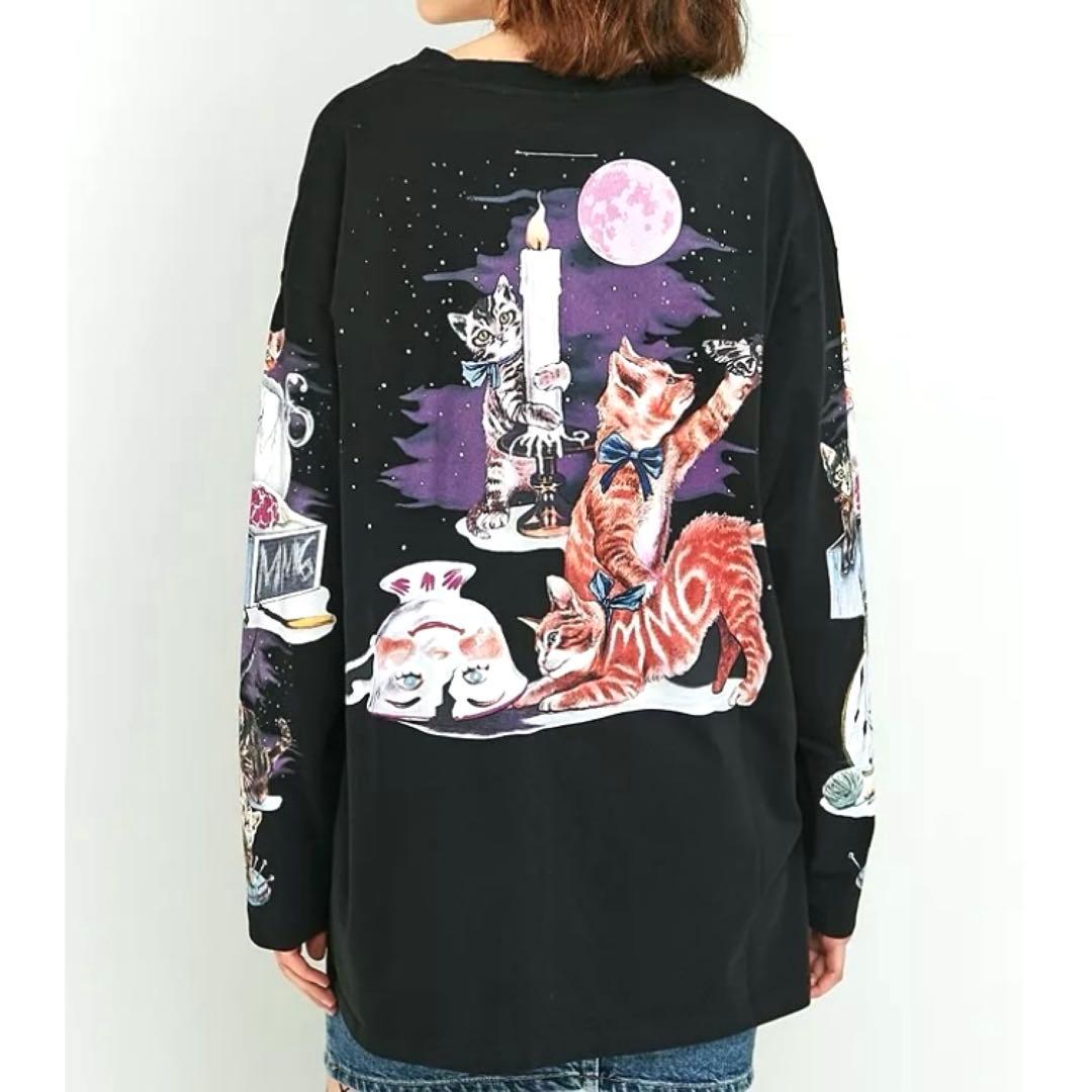 [なみへい ] MM6 - キャットプリント L/S カットソー