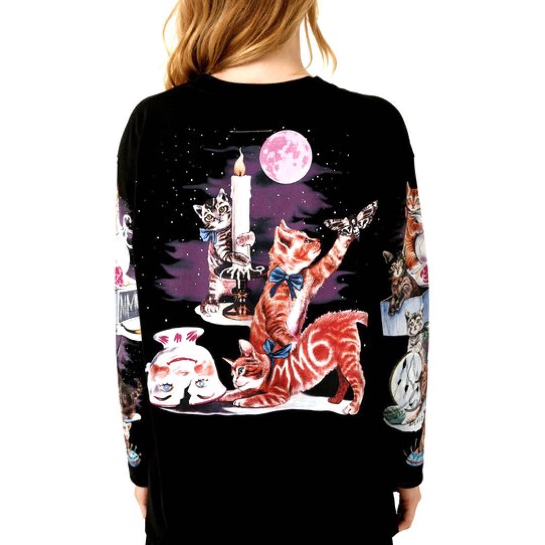 [なみへい ] MM6 - キャットプリント L/S カットソー