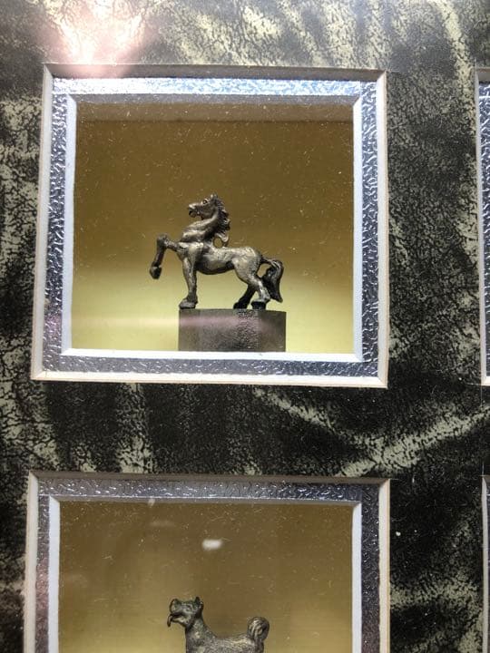 置物 足銀12干支　骨董 稀少美品　酸化変色