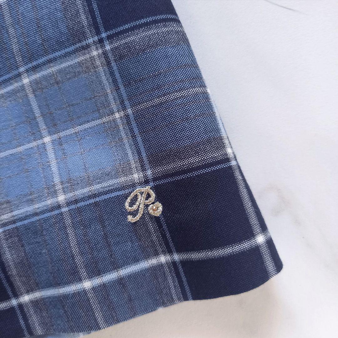 ポンポネット♥️150 卒服　卒業　お受験　フォーマル　青　チェック　冠婚葬祭