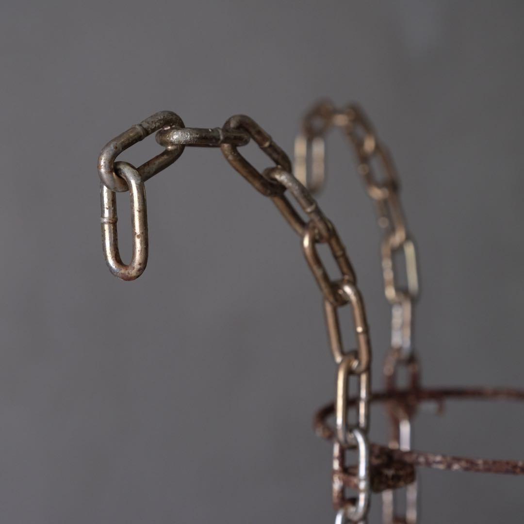 鉄鎖のスタンド　アイアン チェーン プランター ハンガーラック オブジェ 古道具