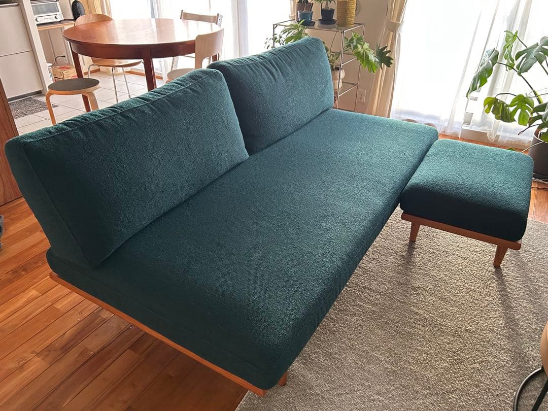 unico ZIZZI（ジッジ）カバーリングソファベッド オットマン付き