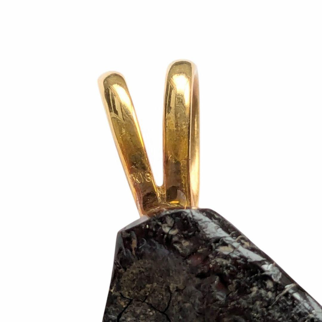 琥珀 ネックレストップ K18 バチカン フクロウ 梟 ネックレス アンバー