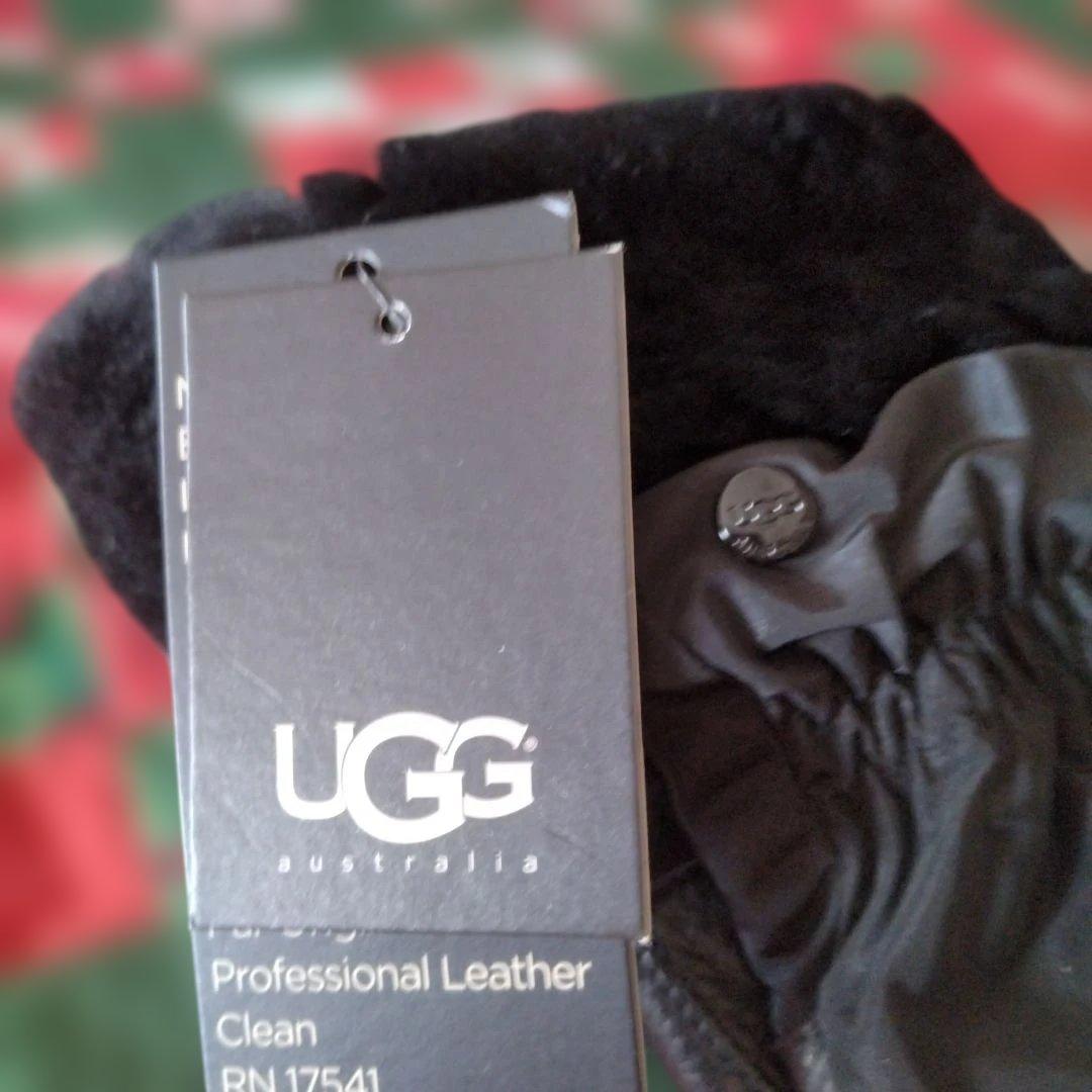 UGG ブラック ファー付き手袋 L/XL