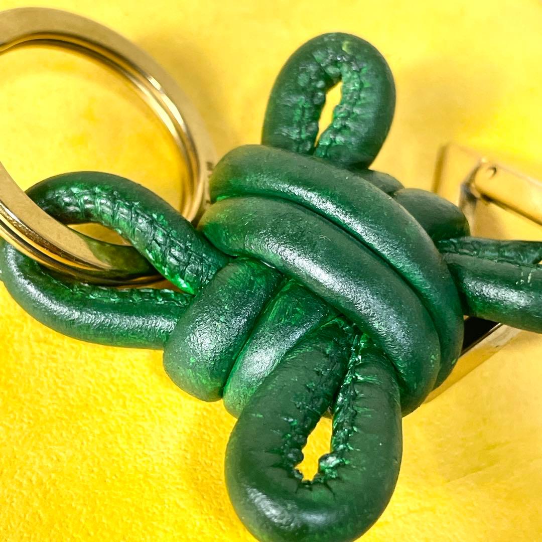 ボッテガヴェネタ　BOTTEGA VENETA キーリング　グリーン　ゴールド