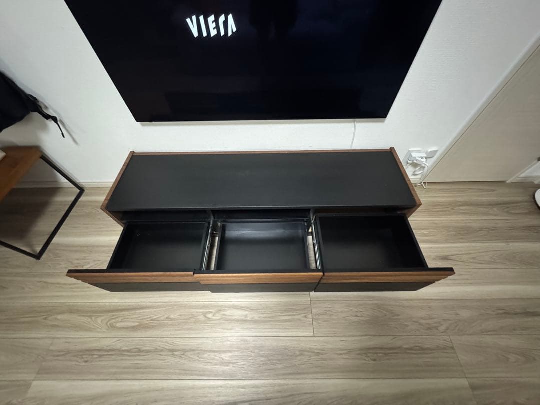 テレビ台 ブラックとウォールナット 引き出し付き ※更に値引きしました！
