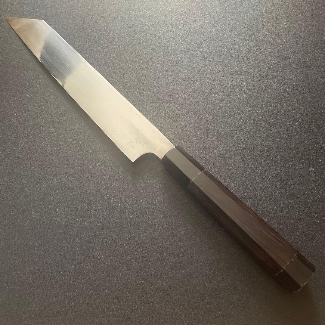 和包丁　正本　切付包丁　本焼　8寸　刃渡り約235mm 黒檀八角柄　純日本鋼