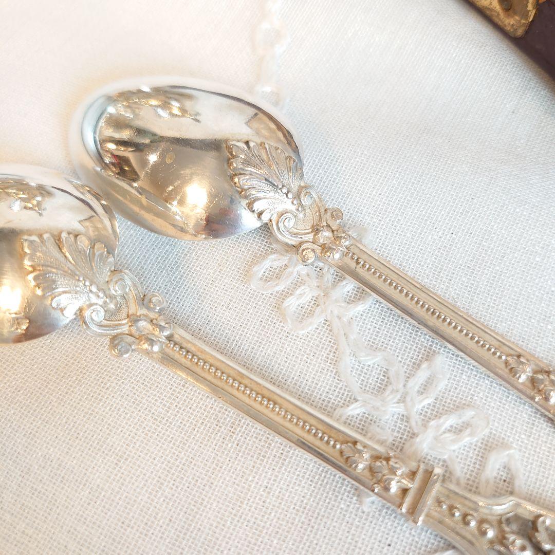 フランス　純銀　ティースプーン　シルバー950 ピアッシングハンドル