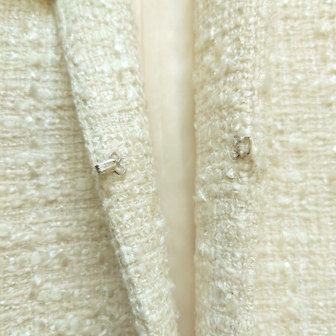 【美品】Demi-Luxe BEAMS　ツイードペプラムジャケット　オフホワイト