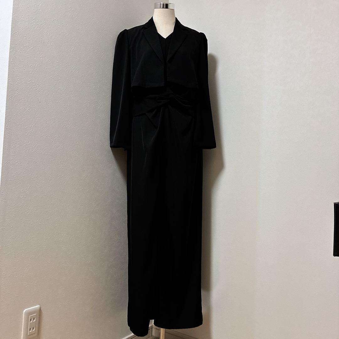 ニアナ　ブラック　プラクティカルショートジャケットセットアップ 2点セット