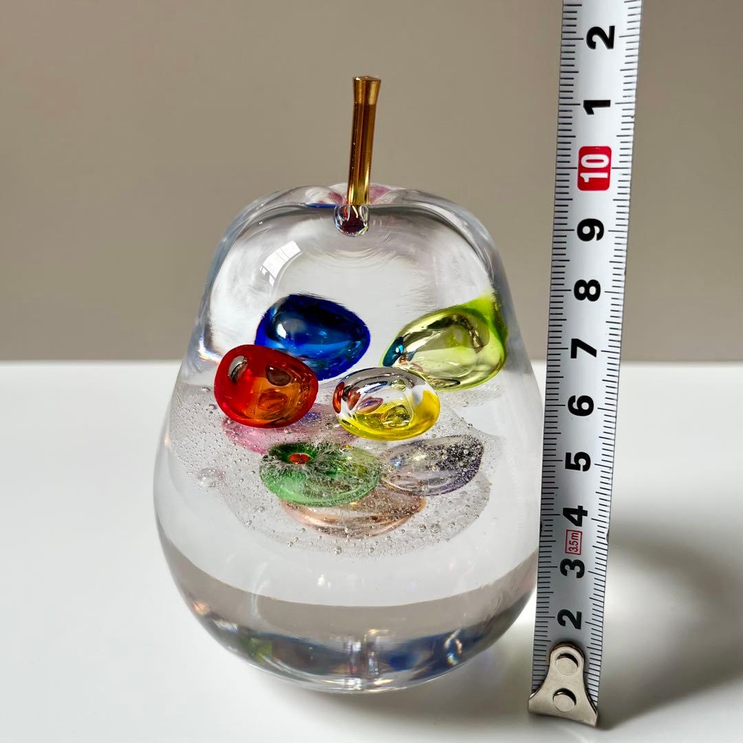 安田泰三　ガラス　洋梨　ペーパーウェイト