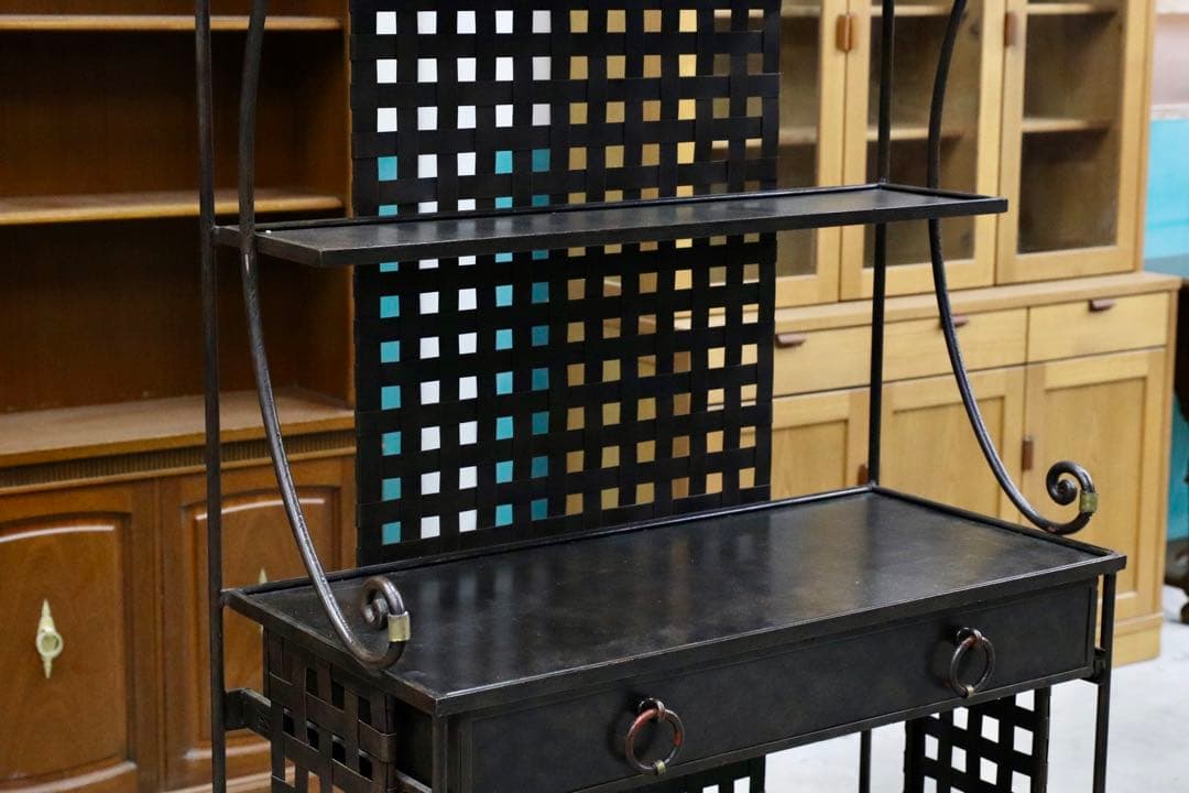 GMIK215○アイアン インダストリアル デスク 飾り棚 シェルフ ラック