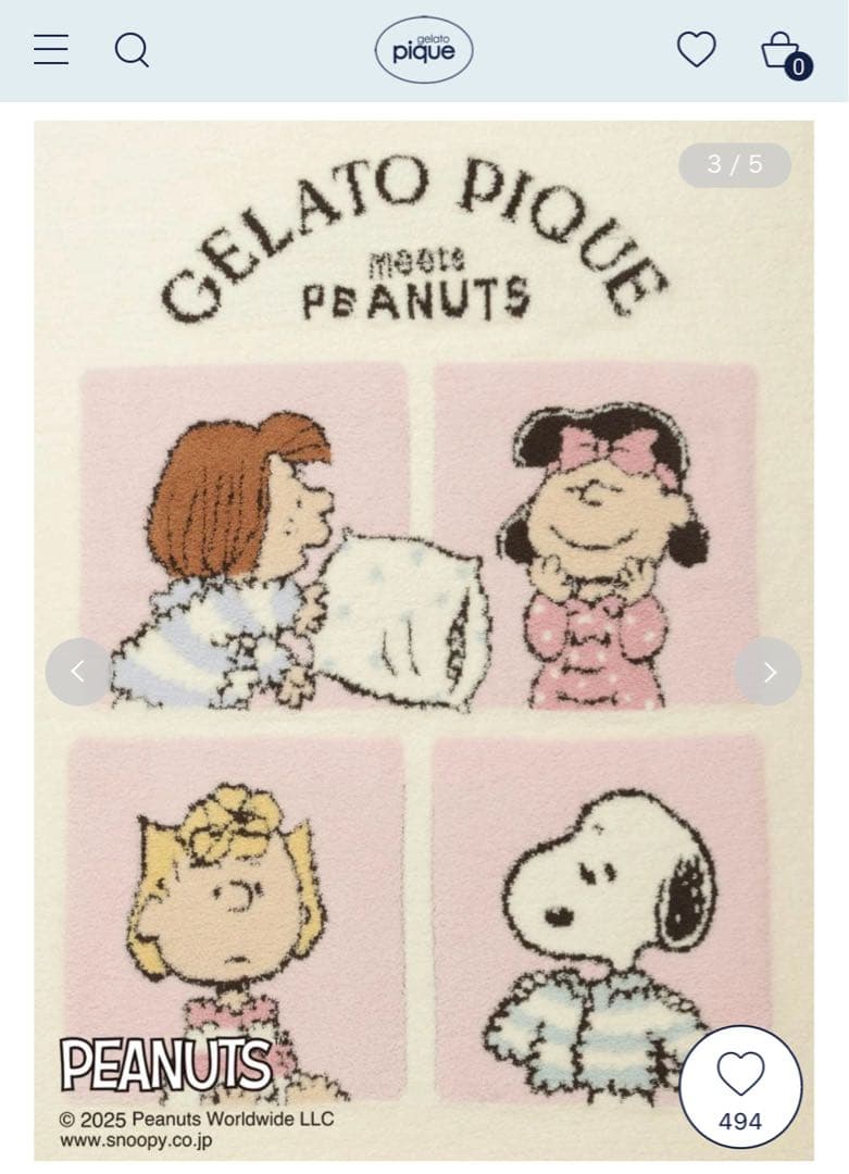 新品　完売品　gelato piqueジェラート ピケ　ブランケット　スヌーピー