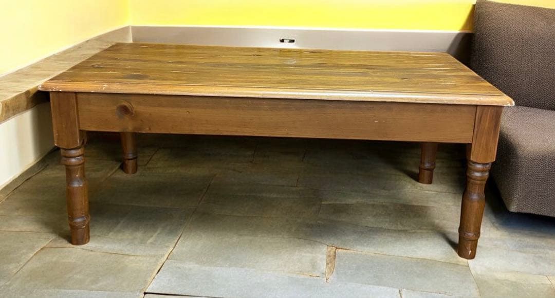 佐賀の古民家より★アンティーク★北欧カントリー調の木製ローテーブル