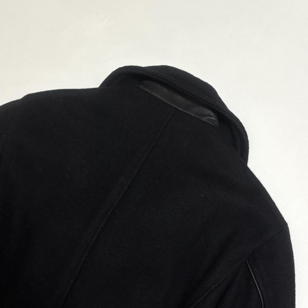 希少 Schott ピーコート USA製 レザーパイピング 40 L 黒 赤