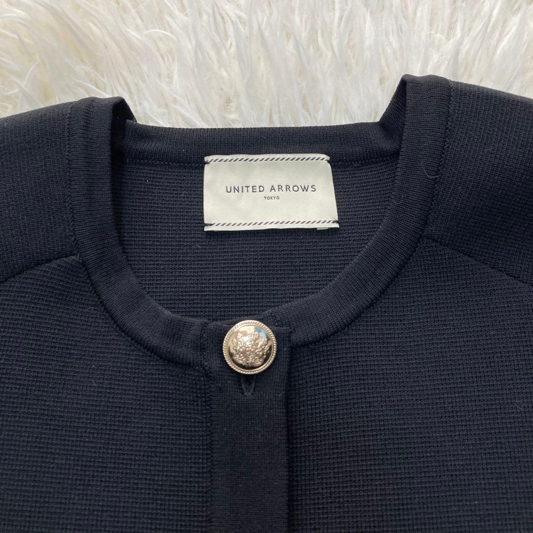 UNITED ARROWS ケープ カーディガン 金ボタン タキマキ ブラック