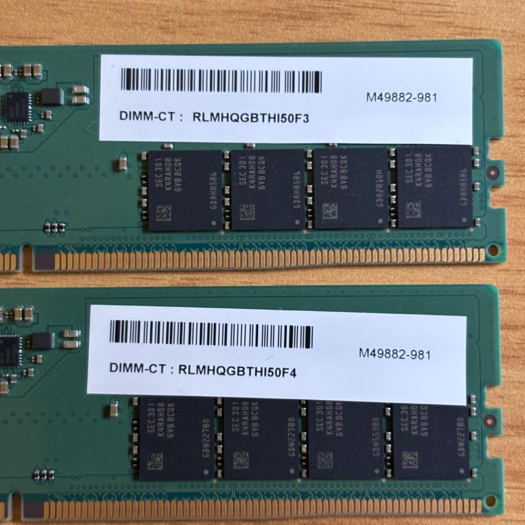 メモリ 32GB(16GB×2) DDR5-4000MHz