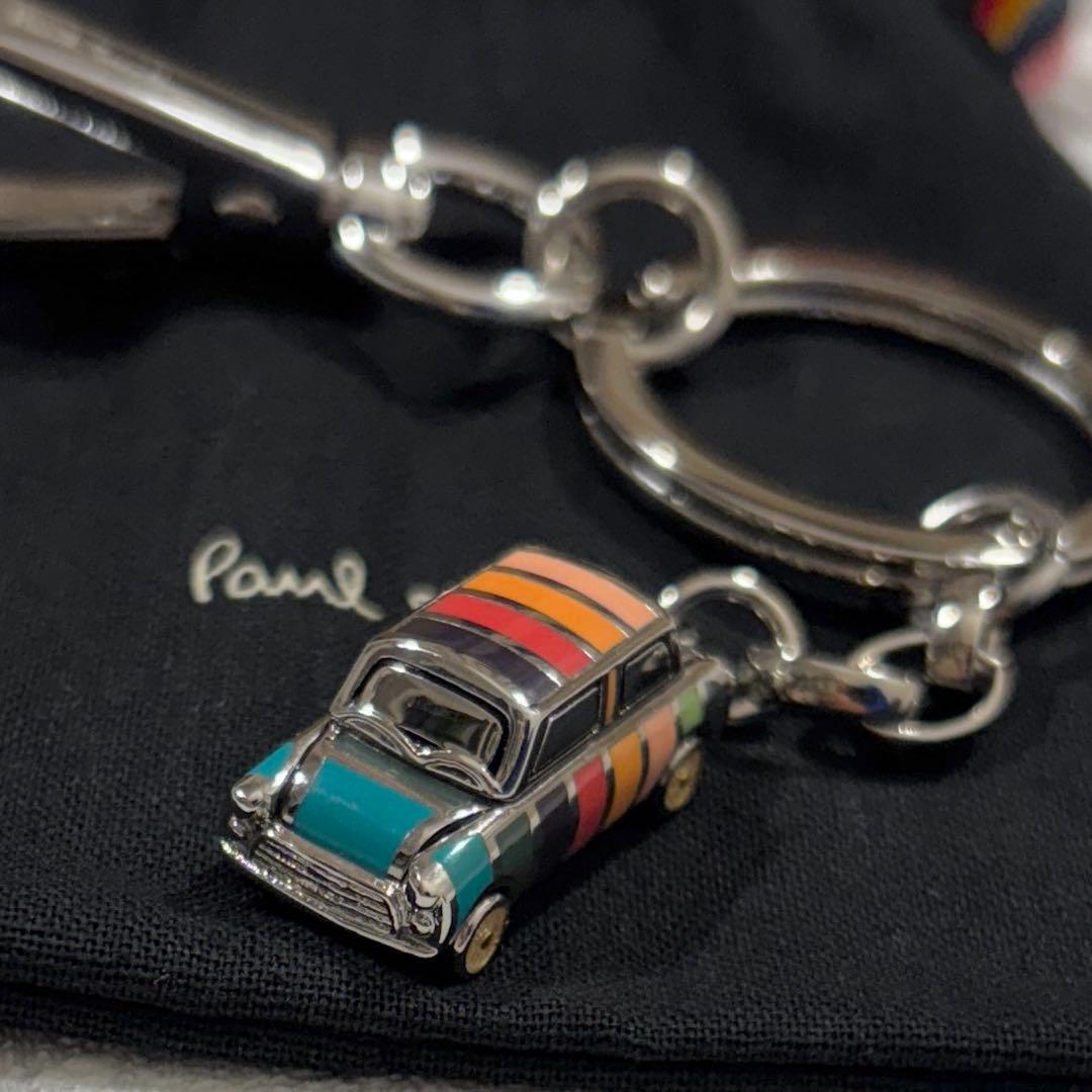 【美品】 Paul Smith ミニクーパー キーリング マルチストライプ
