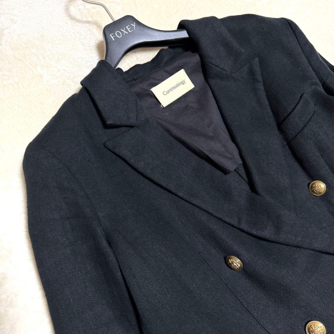 カレンソロジー 2022年 リネン ダブルジャケット 金釦 黒