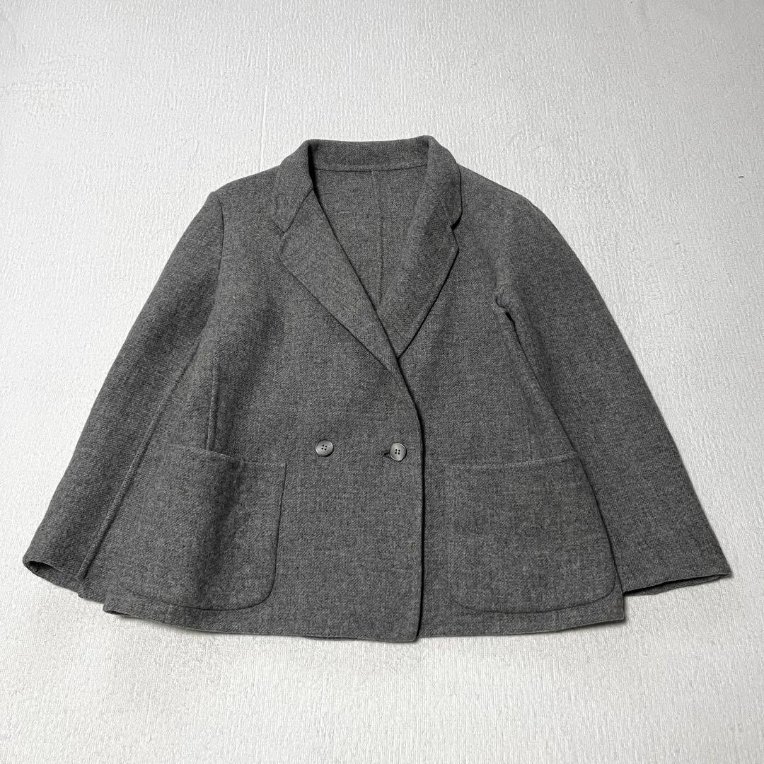 美品 ヘルノ HERNO イタリアウール テーラード ジャケット 44 グレー