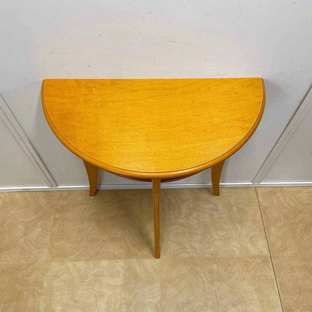 コンソールテーブル 半円 3本脚 花台 サイドテーブル 飾り台 ナチュラル