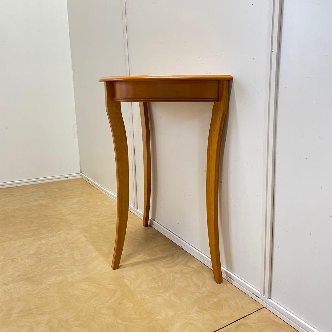 コンソールテーブル 半円 3本脚 花台 サイドテーブル 飾り台 ナチュラル