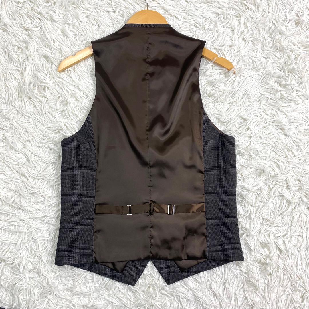 未使用級✨洗える✨防シワ 3ピースセットアップスーツ グレンチェック ペイズリー