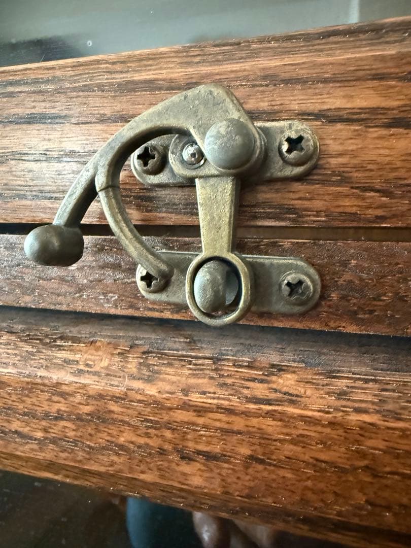 木製ガラス扉付き4段キャビネット ブックシェルフ