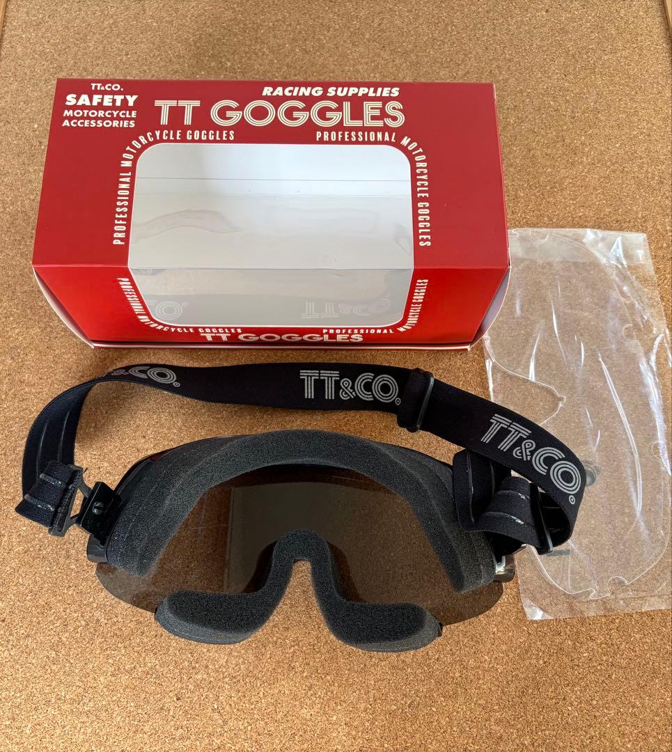 TT&CO TTゴーグルモデルA ブラック　ライトスモークレンズ付