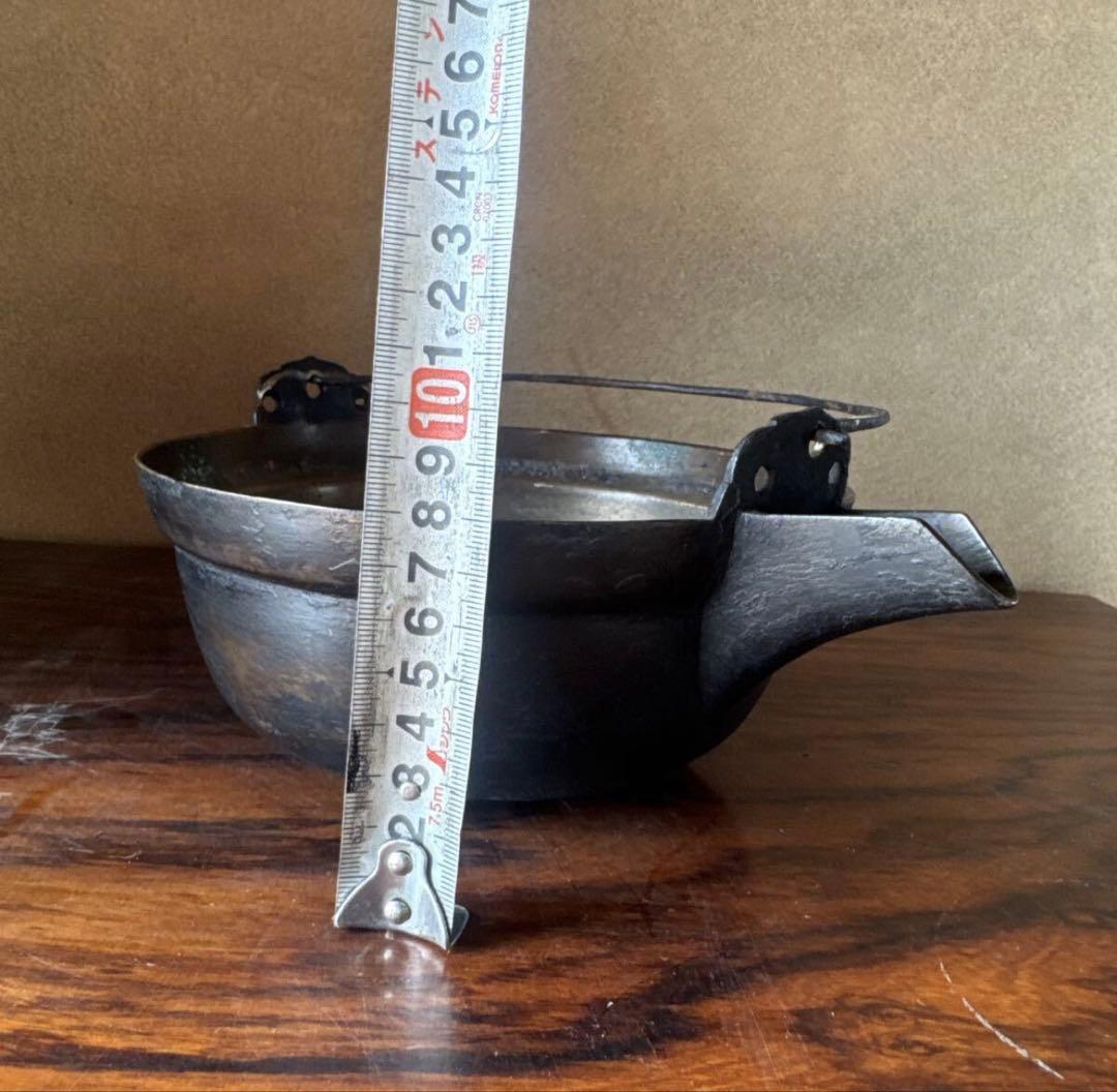 鉄鍋 香炉 骨董品レトロ アンティーク 茶道具 注器 銅 真鍮