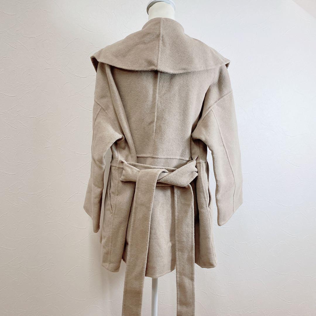 quaranciel リバー ケープ ショート コート ベージュ ベルト付き F