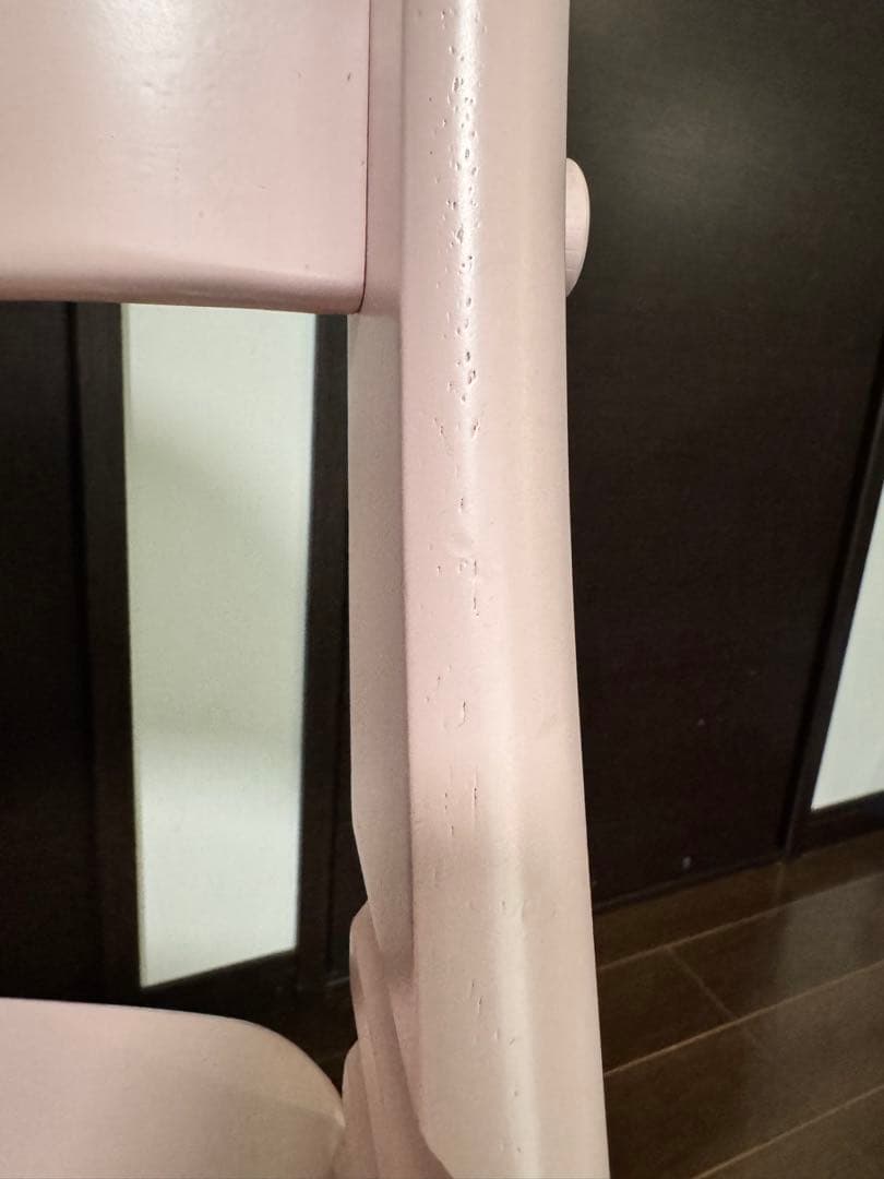 【美品】大和屋ミルキーピンク ハイチェア座面高さ調整可能⭐︎ベルト未使用☆説明書付