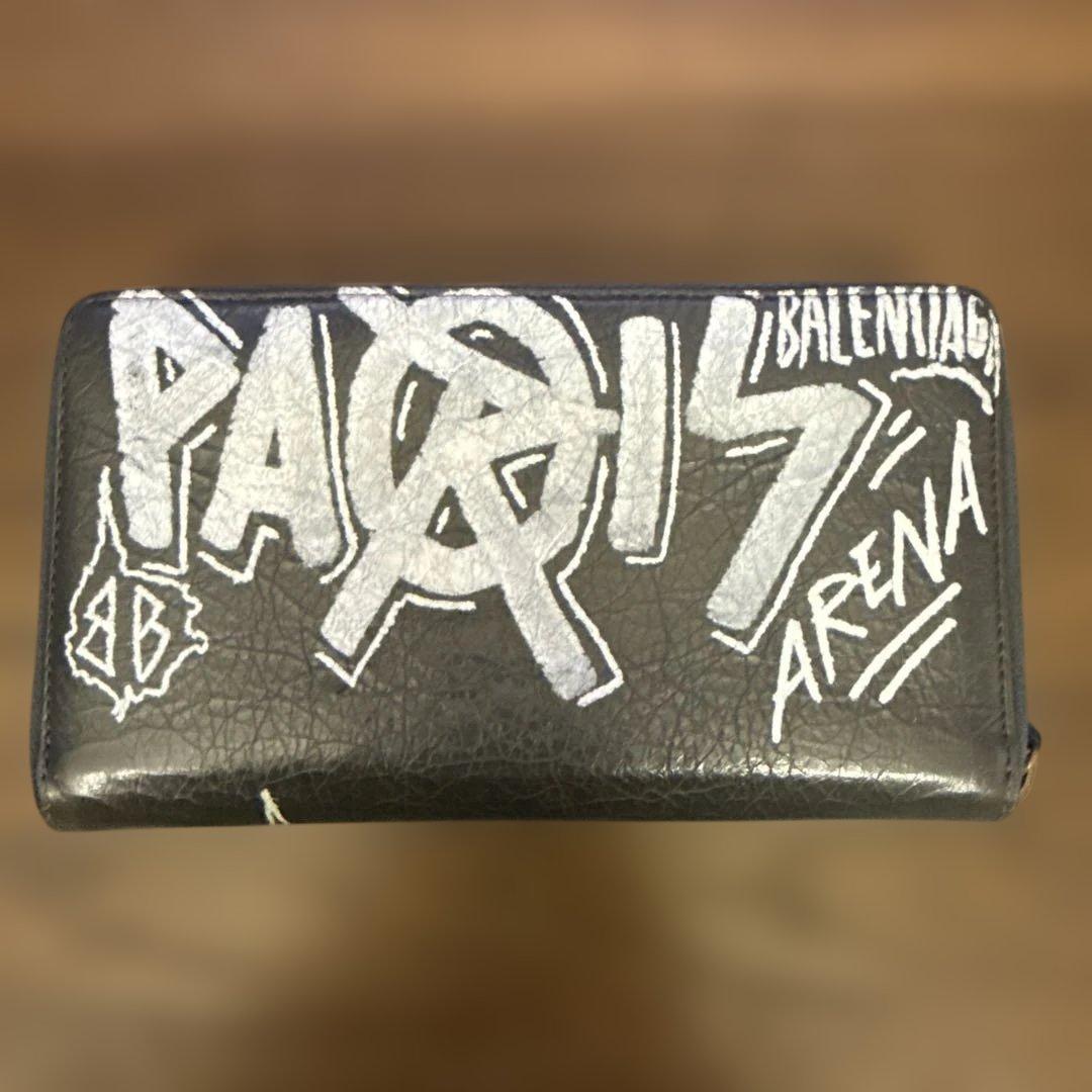 超希少　BALANCIAGA シティ　グラフィティ　長財布　グレー