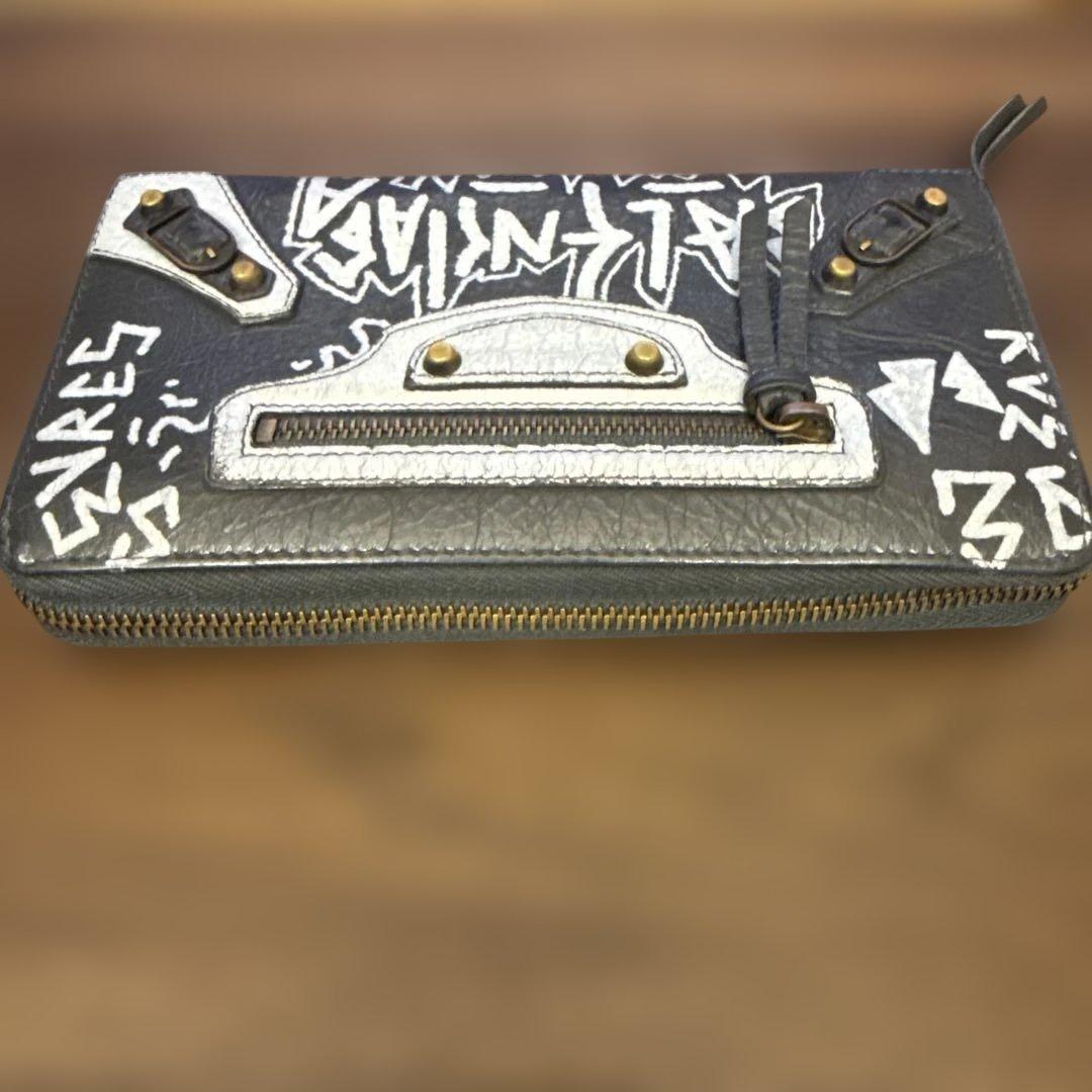 超希少　BALANCIAGA シティ　グラフィティ　長財布　グレー