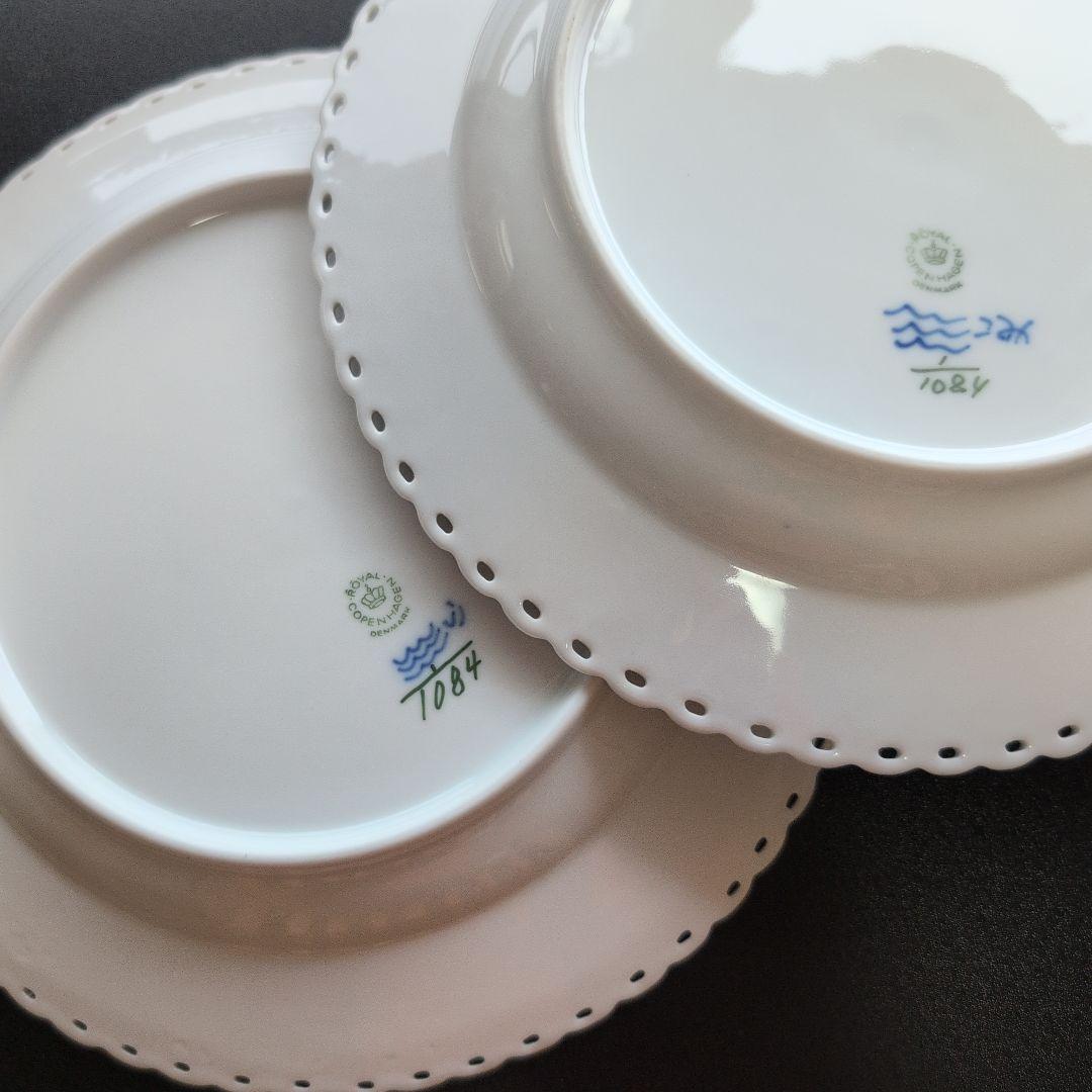 ロイヤルコペンハーゲン ブルーフルデッドフルレース2枚セット(約25cm)