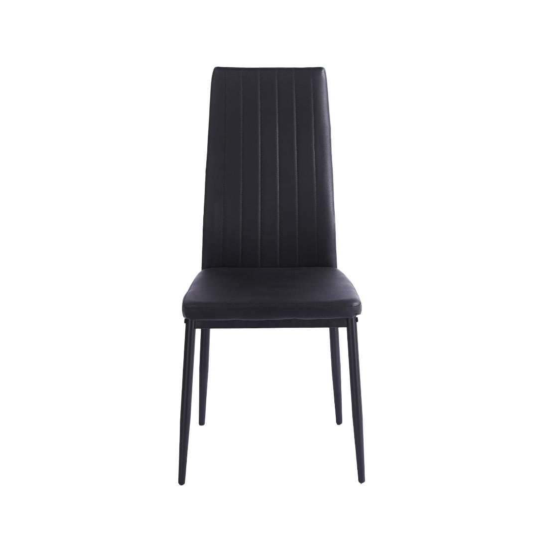 ダイニングチェア 4脚セット ダイニングイス ブラック PU シボリ背もたれ